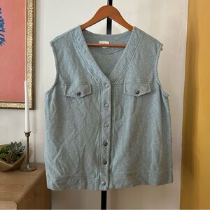 Vintage Neiman Marcus Men's Sweater Vest Cotton Sleeveless Buttons Preppy Size L